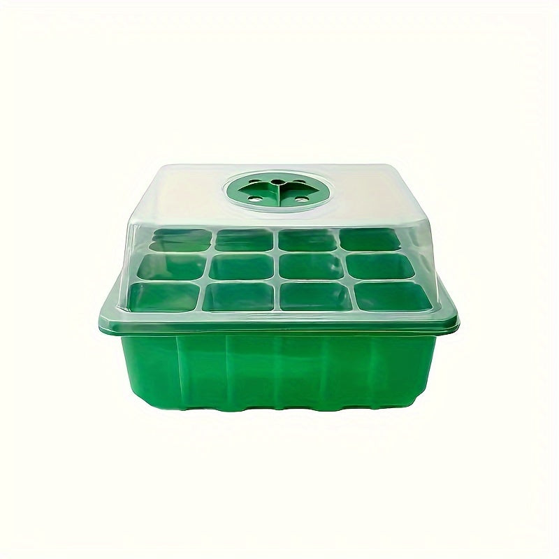 5-piece plastic germination tray set with adjustable vents for vegetables, flowers, and succulents. Reusable and breathable, includes plaid accessory and special function features.