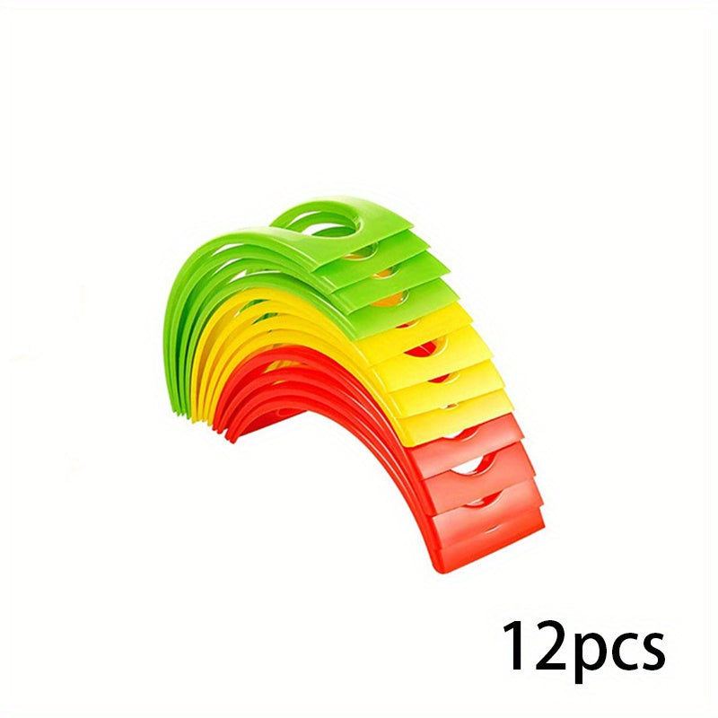 Taco holder set includes 3, 6, 12, and 18pcs, colorful and reusable. Can also be used as pancake rack or tortilla holder. A handy kitchen gadget.