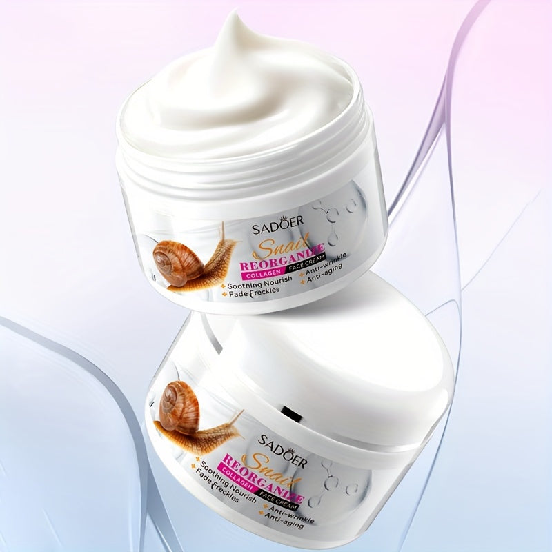 Anti-wrinkle face cream with snail and collagen, 3.52oz, hydrates and brightens dry skin for a smooth, radiant complexion.