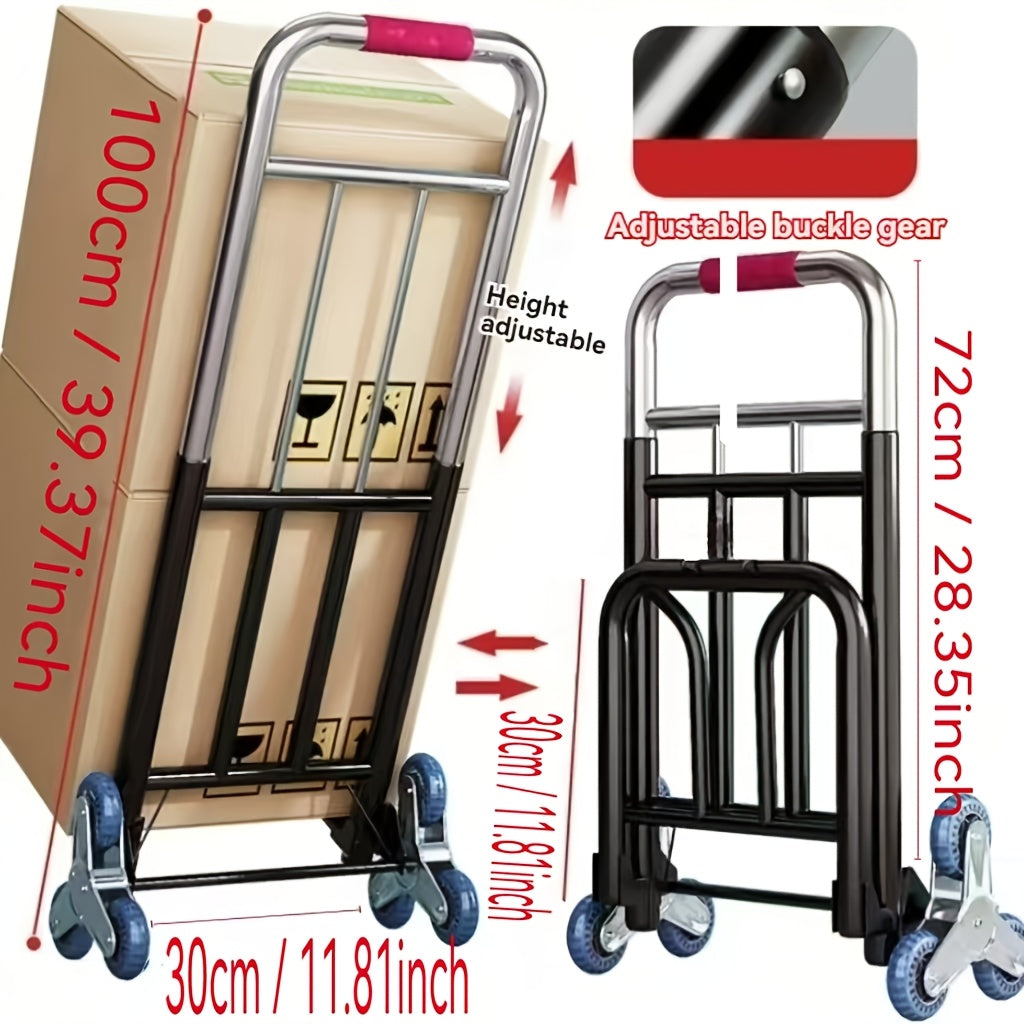 1pc Heavy-Duty Foldable Cargo Lifter - Labor-Saving Stair Climber for Easy Moving of Appliances & Heavy Items. Ideal for Home, Camping, Outdoor Events & Festivals. Made of Durable Iron.