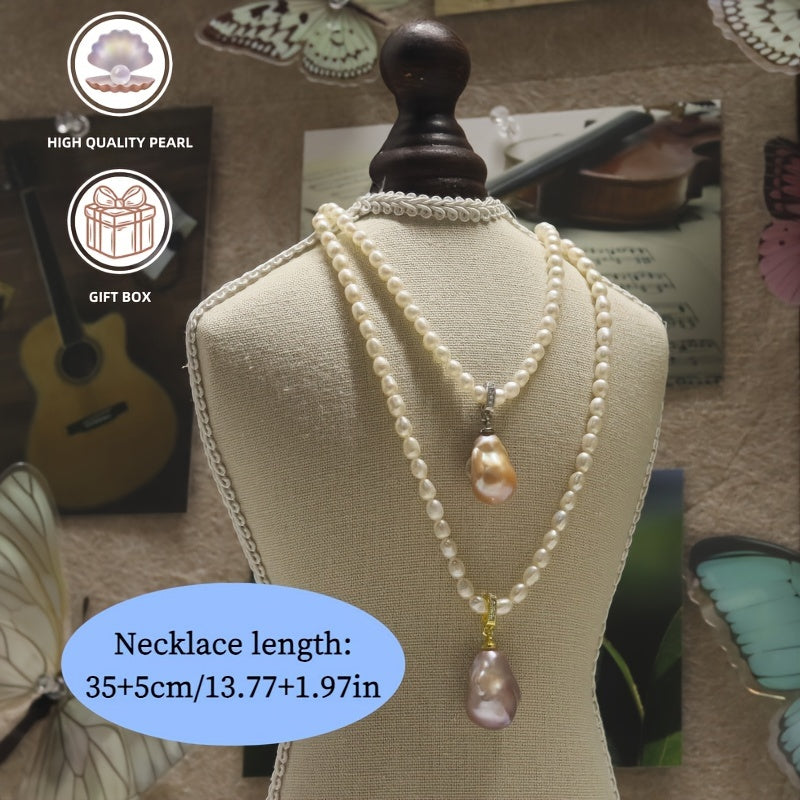 Vintage style large freshwater pearl pendant, inspired by chic Baroque designs, that is detachable and versatile for creating DIY jewelry. A perfect gift idea for any occasion.