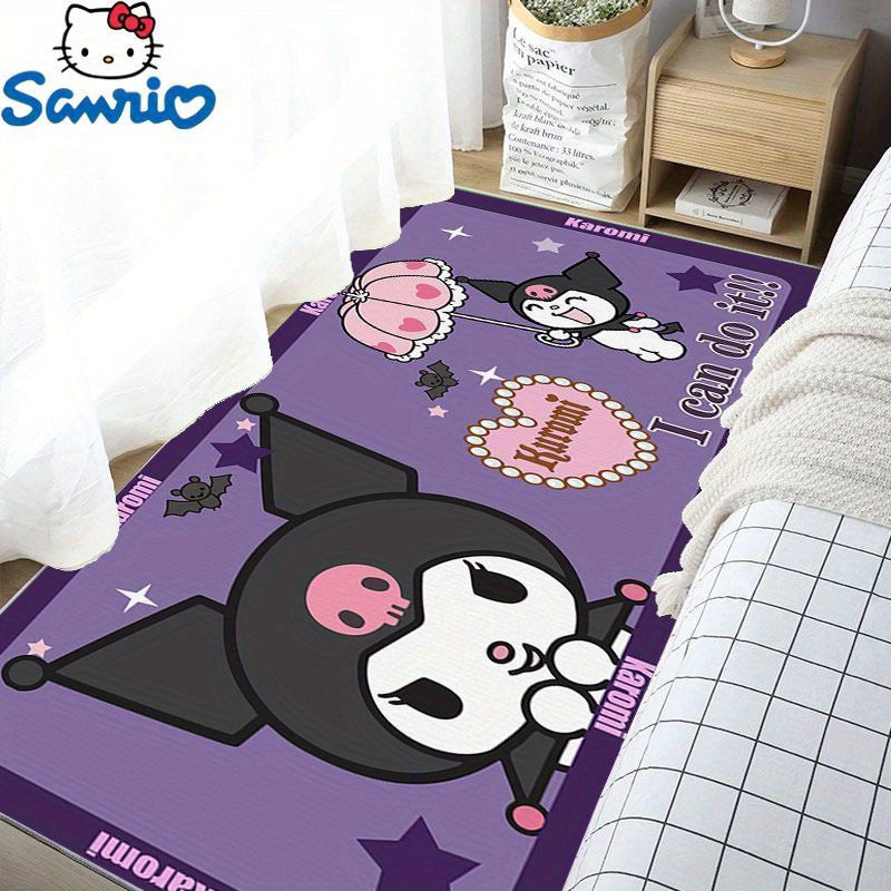 The Kuromi Sanrio carpet is designed to be soft, non-slip, and stable, making it a perfect fit for bedrooms, entrances, or corridors.