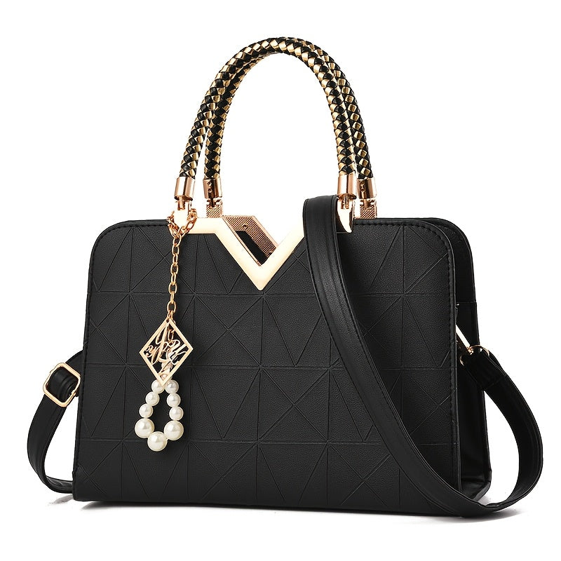 2024 New large capacity glossy handbag for women, fashionable and versatile with single crossbody strap.