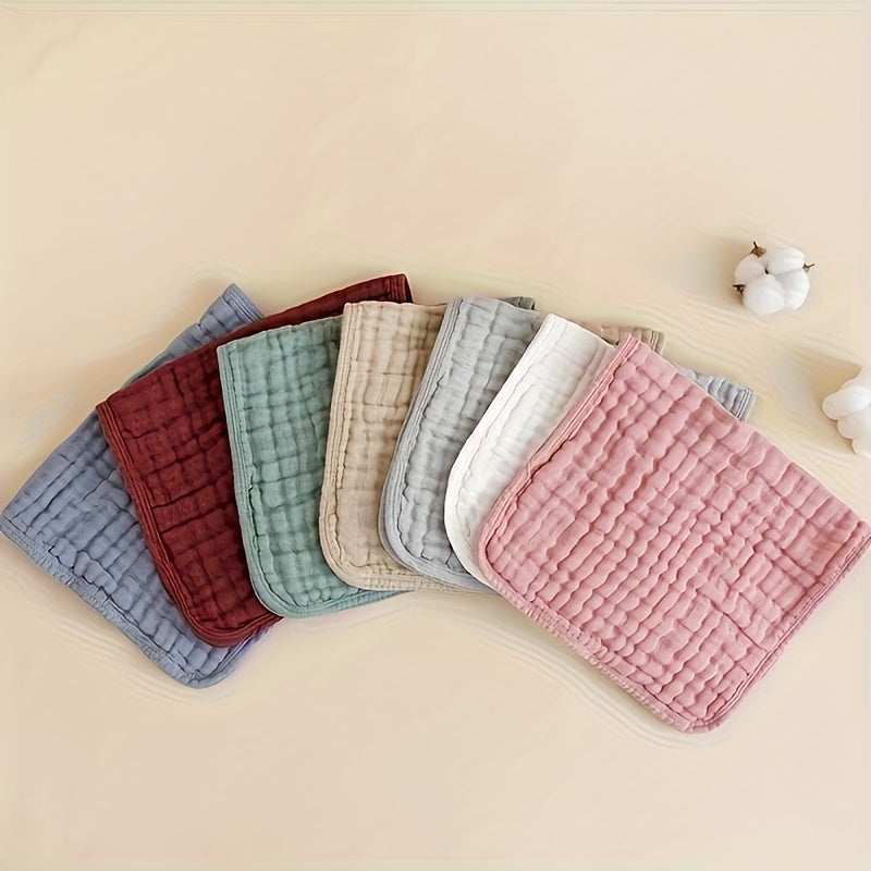 Large-sized set of 6 gauze nursing cloths made of 100% hand wash cloth, essential for young children. These 6-layer super absorbent and soft cloths are suitable for males and females and come with bibs for nursing purposes.