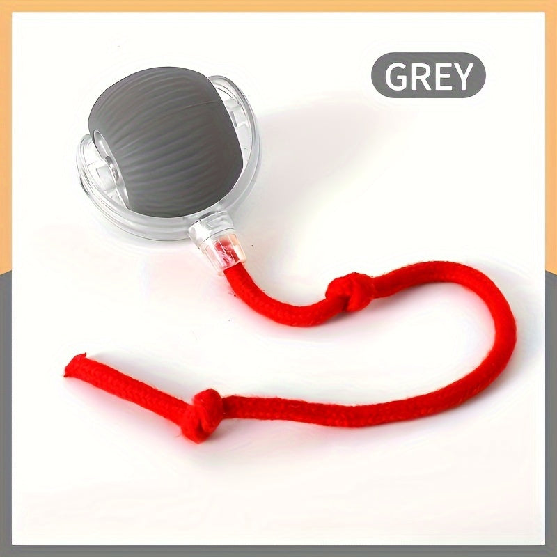 USB rechargeable interactive cat toy with sound, durable ball, suitable for all breeds, relieves boredom.