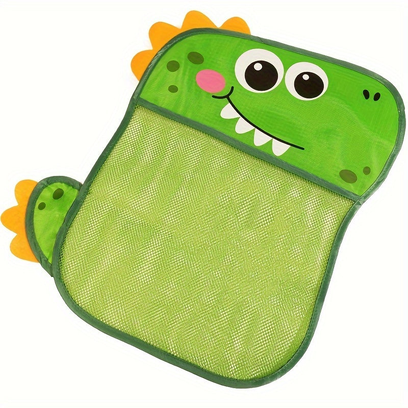 Transform bath time into a delightful experience with this adorable cartoon dinosaur mesh net toy storage bag - an ideal solution for organizing kids' water toys!