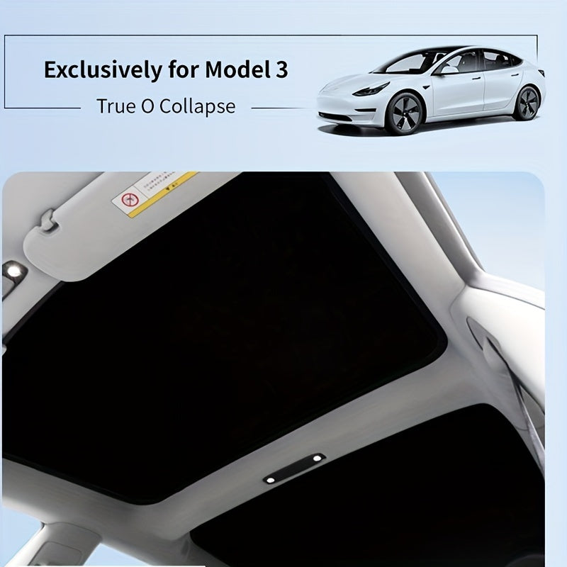 Sunshade Energy Shield for Tesla Model Y/3, retractable and suitable for models 2019-2024, blocks harmful UV rays.