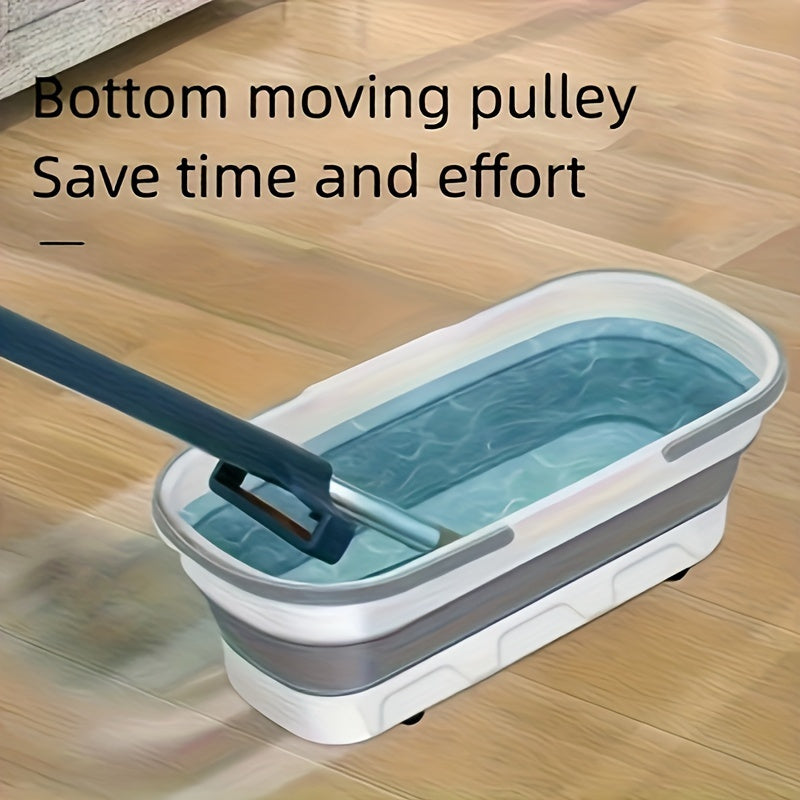 Portable, lightweight, and versatile, the 1pc Collapsible Mop Bucket is the perfect tool for all your cleaning needs in the home, bathroom, kitchen, outdoor camping, car wash, and more. This easy-carry basin is a must-have for any floor cleaning task.