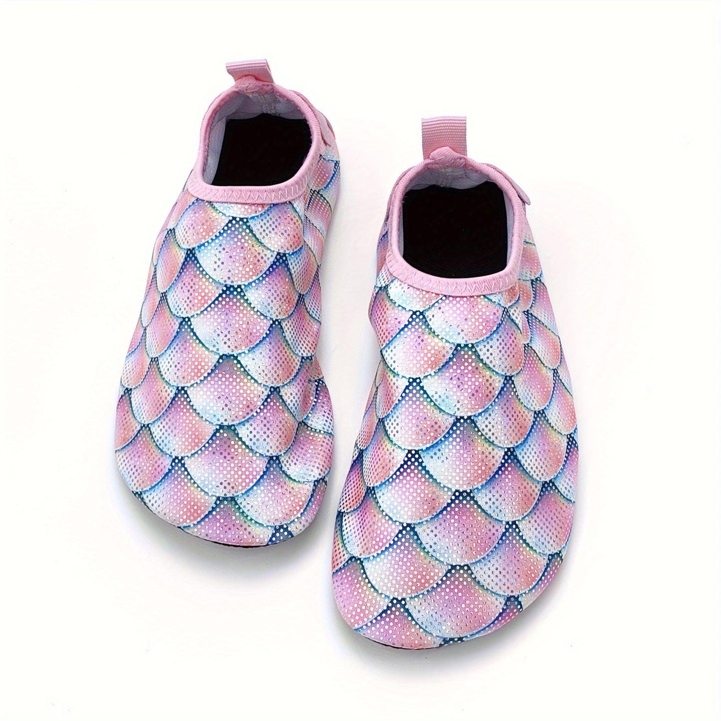 Girls' Mermaid Scale Aqua Socks - Slip-On Footwear for Beach, Pool & Outdoor Activities