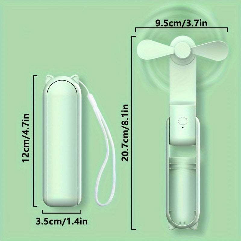 Портативный карманный мини-вентилятор с аккумулятором USB. Можно сложить для удобства хранения. Идеально подходит для путешествий, активного отдыха и станет отличным подарком на Хэллоуин и Рождество.