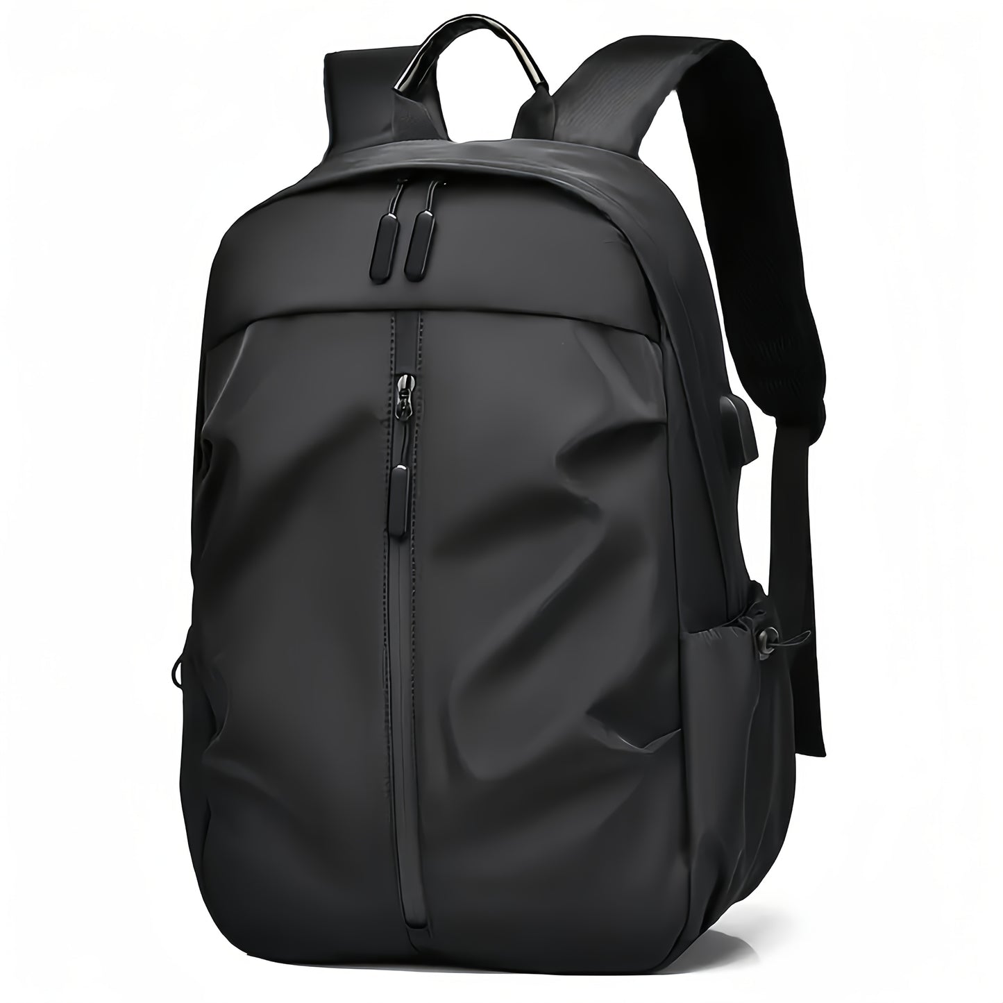 Men's Solid Color Double Shoulder Backpack for Sports, Travel, Commuting, and School, lightweight and simple design for laptops.