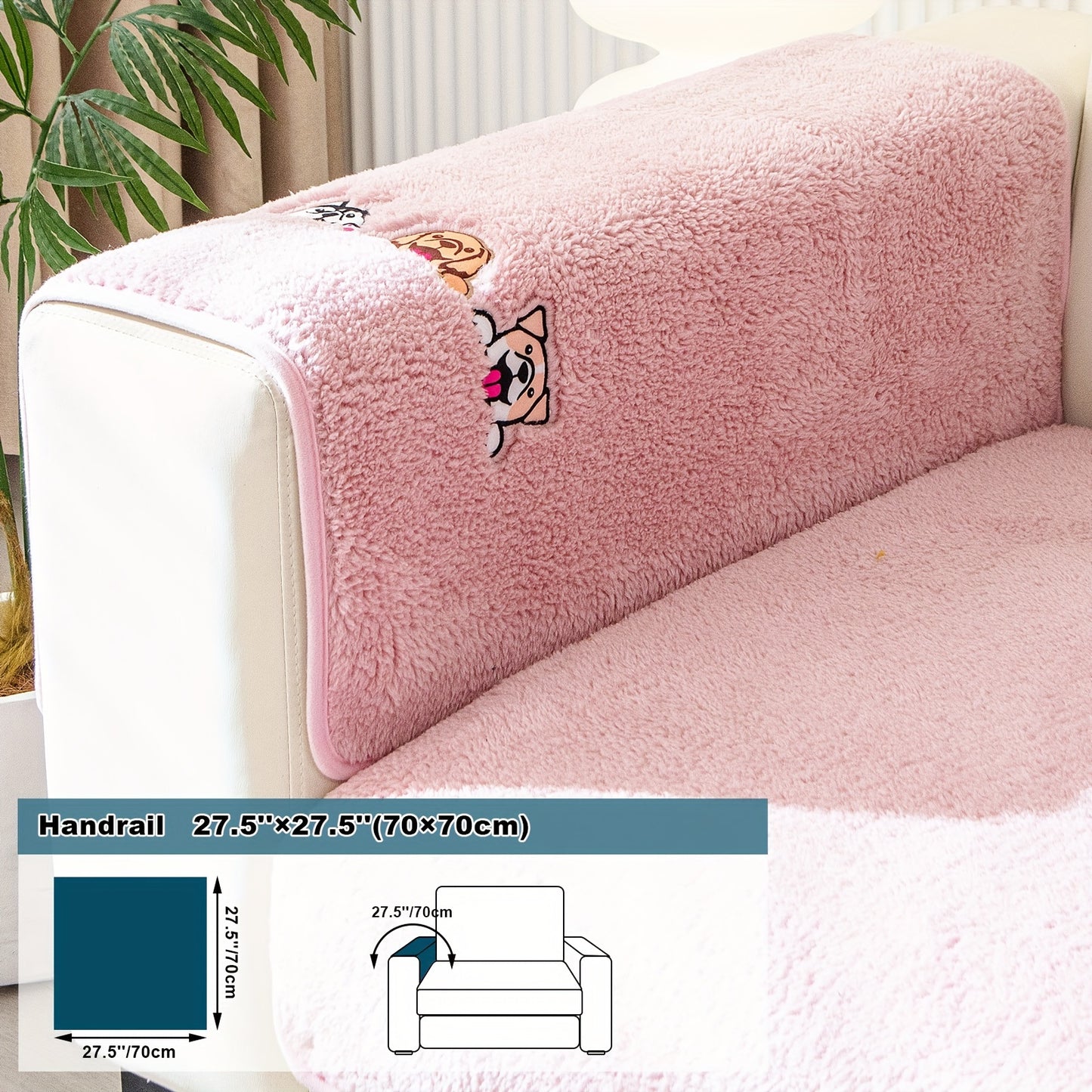 Thick Sherpa Fleece Sofa Slipcover for Pet-Friendly Protection and Comfort in Bedroom, Office, or Living Room.