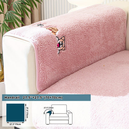 Thick Sherpa Fleece Sofa Slipcover for Pet-Friendly Protection and Comfort in Bedroom, Office, or Living Room.