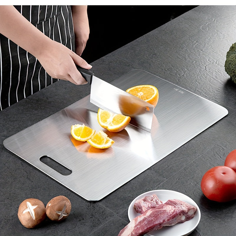 Stainless Steel Cutting Board - Long-lasting, Versatile Kitchen Chopping Block for Fruits & Vegetables, Safe for Food Preparation