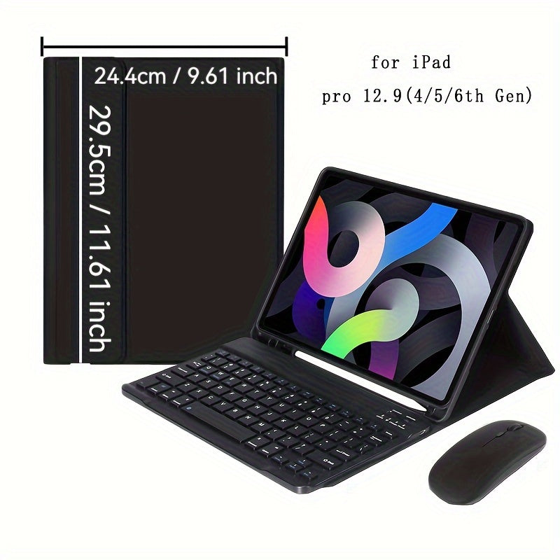 Wireless iPad Pro 32.77cm & Air M2 13inch Case with Pencil Slot, Keyboard, Type-C Charging. Charger not included.