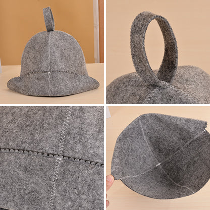 1pc Thick Wool Felt Sauna Hat - Insulating and Sweat Absorbent for Sauna Use