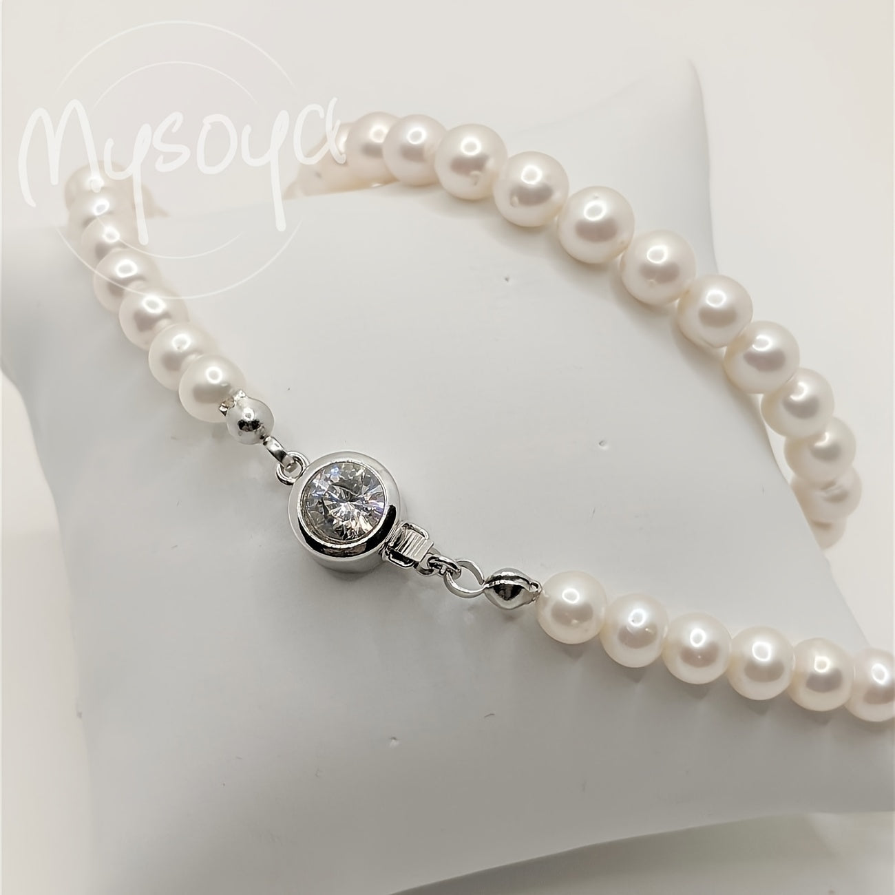 Handcrafted Freshwater Pearl Necklace: MYSOYA Elegant Exquisite Necklace with 6-7mm Round Gemstone. Perfect for Bridal Jewelry, Birthdays, Weddings, Anniversaries. Luxury Style for Any Season. Includes Valentine's Day Gift Box.