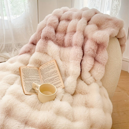 Luxurious Faux Rabbit Fur Weighted Blanket - High GSM, Cozy and Soft for Sofa, Couch, and Bed - Elegant Fluffy Decoration - Heavy and Warm Blanket, Perfect Easter Gift