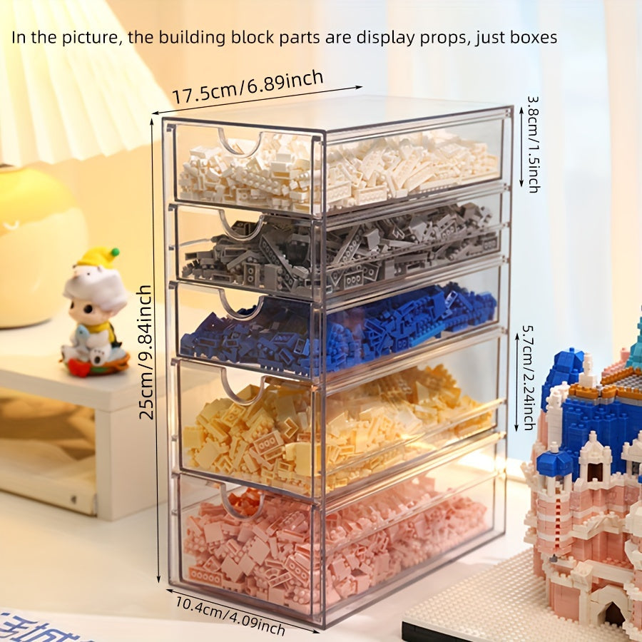 Modern plastic organizer for small building blocks - no power needed.