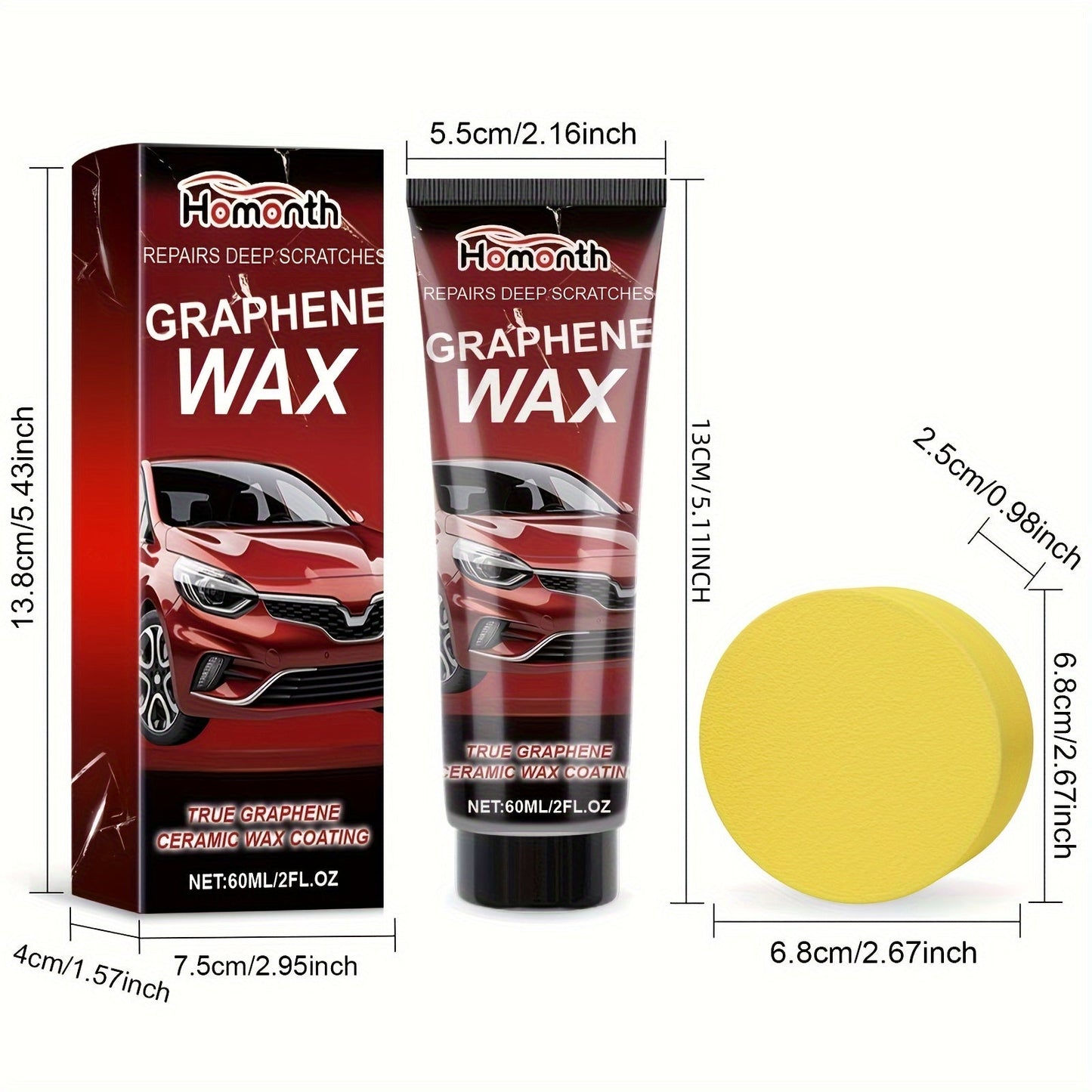 Homonth Graphene Wax is a car scratch repair solution that also serves as a low odor metal polishing compound with citric acid. This multi-functional formula can effectively remove deep scratches and restore paint on automotive surfaces.