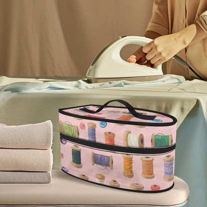 A convenient Portable Ironing Bag with a Stylish Textile Design, complete with a Top Handle and Double Zippers. Perfect for keeping your clothes dust-free during travel or storage.