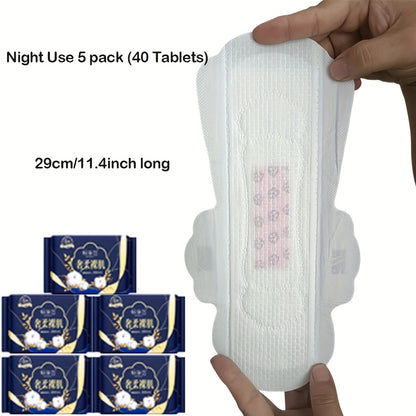 Disposable sanitary napkins for women, providing unscented, leakproof protection with soft absorbent material and elegant packaging for daily and nighttime use.