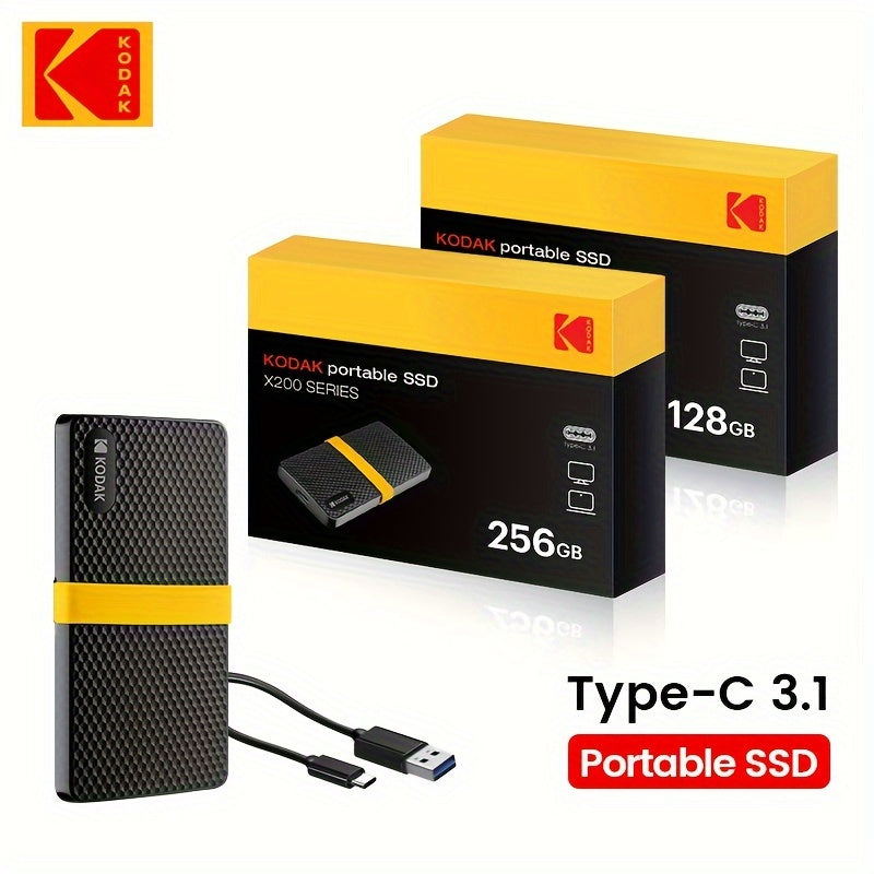 KODAK X200 External SSD Hard Drive 1TB USB3.1 Portable SSD for Laptops, Smartphone, PS4, PC, TV