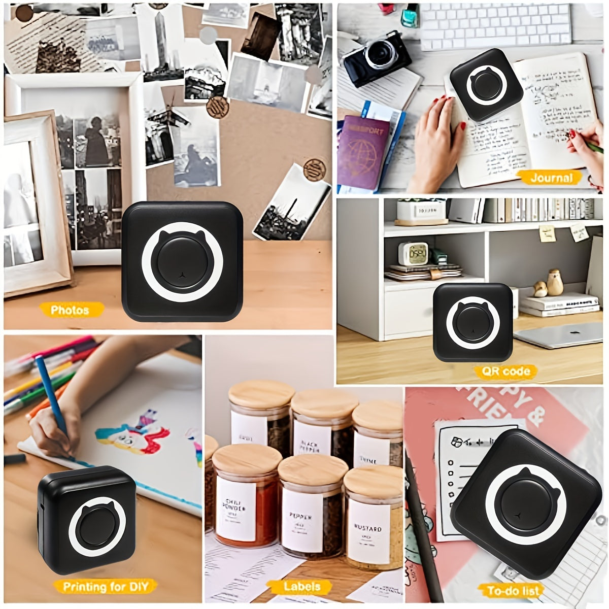 Mini thermal sticker printer for creating stickers, pocket-sized and wireless, perfect for anatomy flashcards, journals, photos, notes, and gifts.