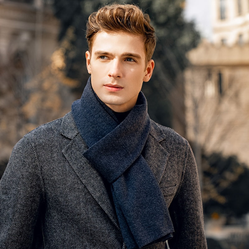 Stay stylish and cozy during the winter with this long, warm, and soft men's scarf in a fashionable pure color. Made from skin-friendly cashmere, this scarf is the perfect choice for gifts.