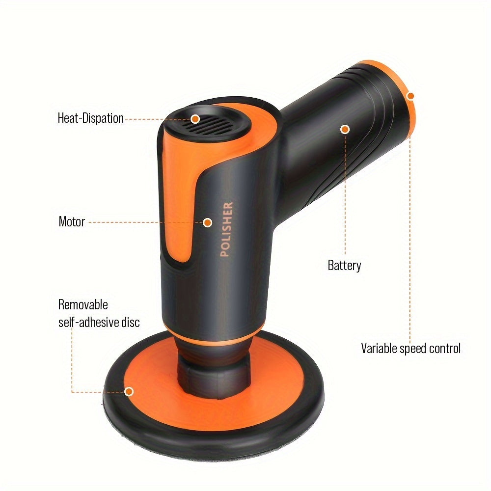 Lightweight 100W wireless car waxer & polisher - USB rechargeable, with scratch repair and accessories.