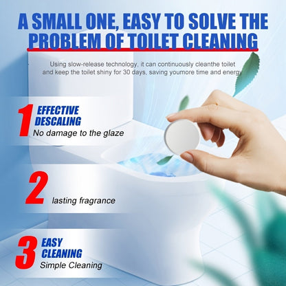 Tablets for automatic toilet cleaning that remove stains and odors, leaving a long-lasting fresh scent and fighting stubborn dirt for a thorough clean.