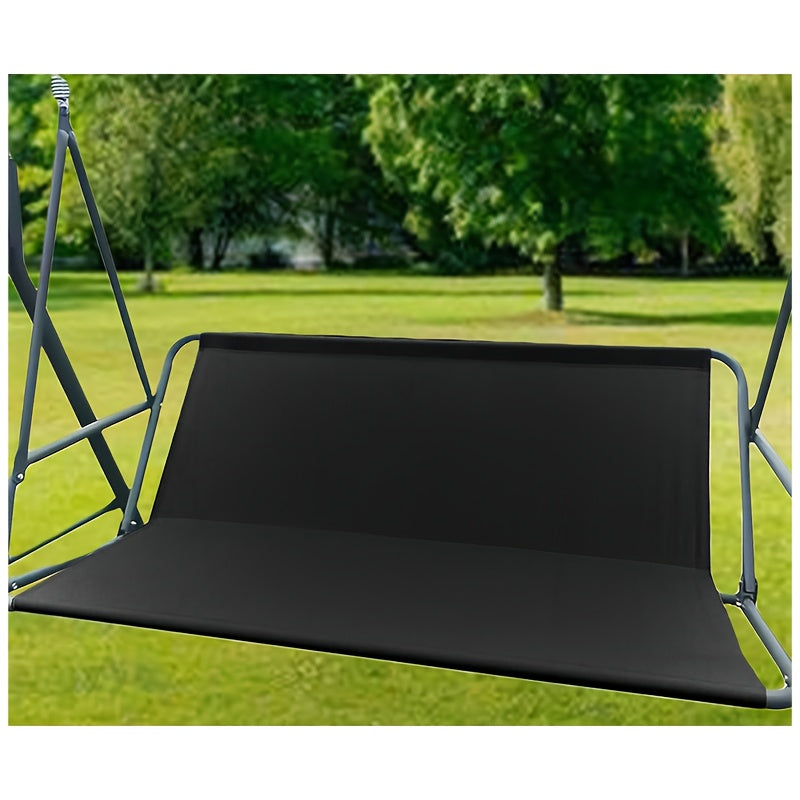 Durable black cover for outdoor swing chair, waterproof and protective.