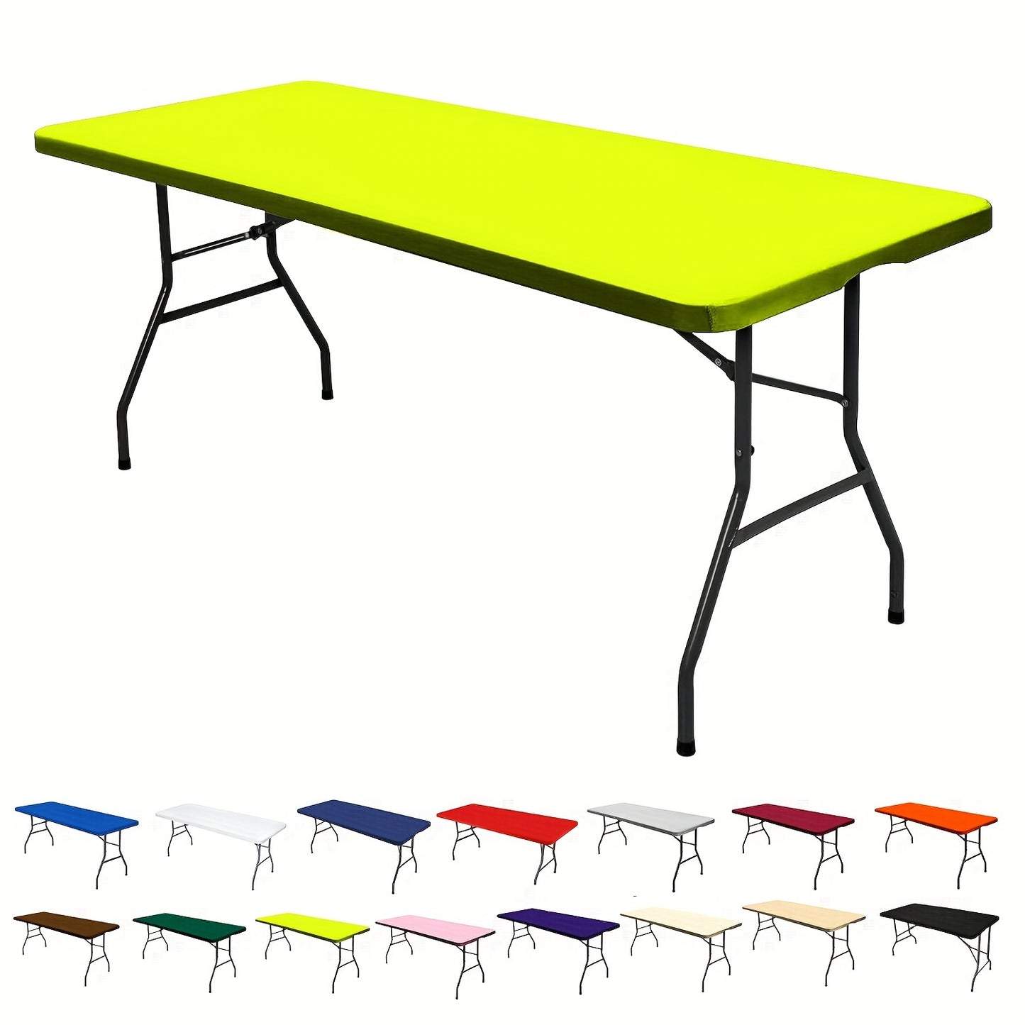 Polyester half pack stretch table cover for Christmas parties, suitable for indoor and outdoor use.