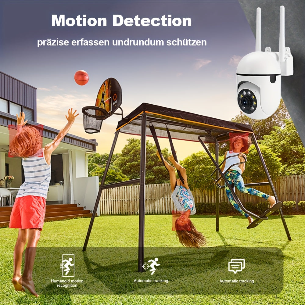 Two 1080P HD Wireless Security Cameras with Full-Color Night Vision, 2-Way Audio, Pan/Tilt/Zoom, Wi-Fi, Motion Tracking - Ideal for Youngsters, Elderly, Pets, Home Security