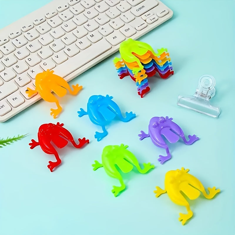 24 Mini Jumping Frogs - Colorful Plastic Finger Toys for Fun Learning & Party Favors, Perfect Birthday Gifts.