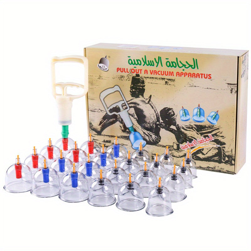 24pcs Vacuum Cupping Relax Set - Thick Magnetic Cupping Kit for Wellness & Health Care, Battery-Free.