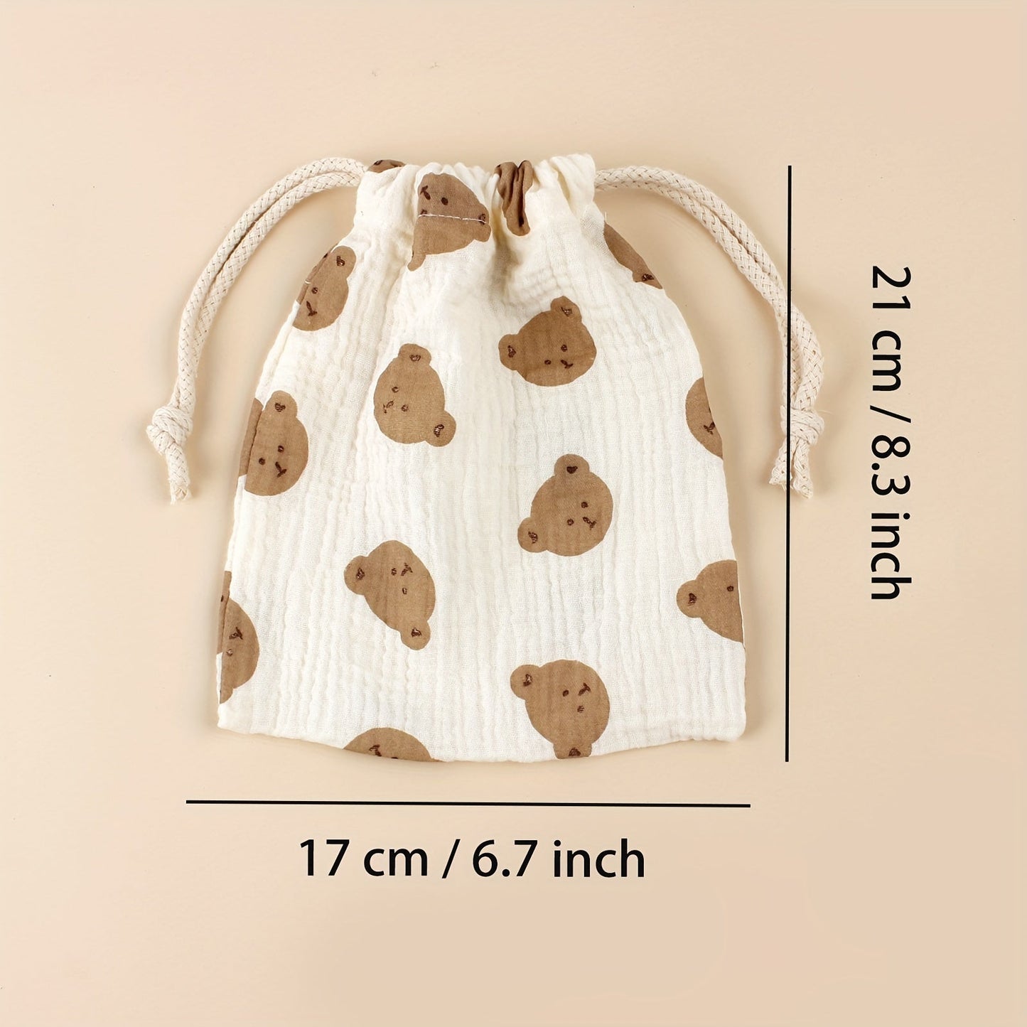 Three drawstring storage bags with printed patterns for home and travel, ideal for stroller accessories and personal items. These dust-proof organizers are suitable for individuals aged 14 and up.