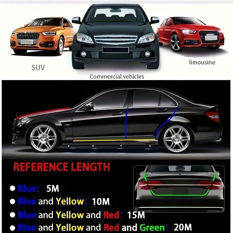 5m car door chrome decoration strip with rolled design for scratch prevention. Durable rear bumper guard for vehicle protection.