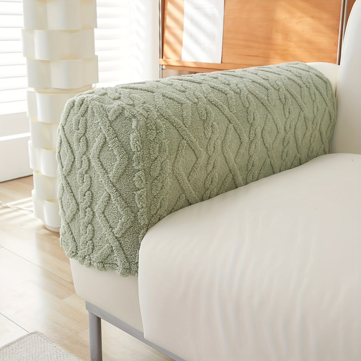 2-qismli Yumshoq Jakard Sofasi Armrest Slipcover - Mebelingizni himoya qiling va yaxshilang.