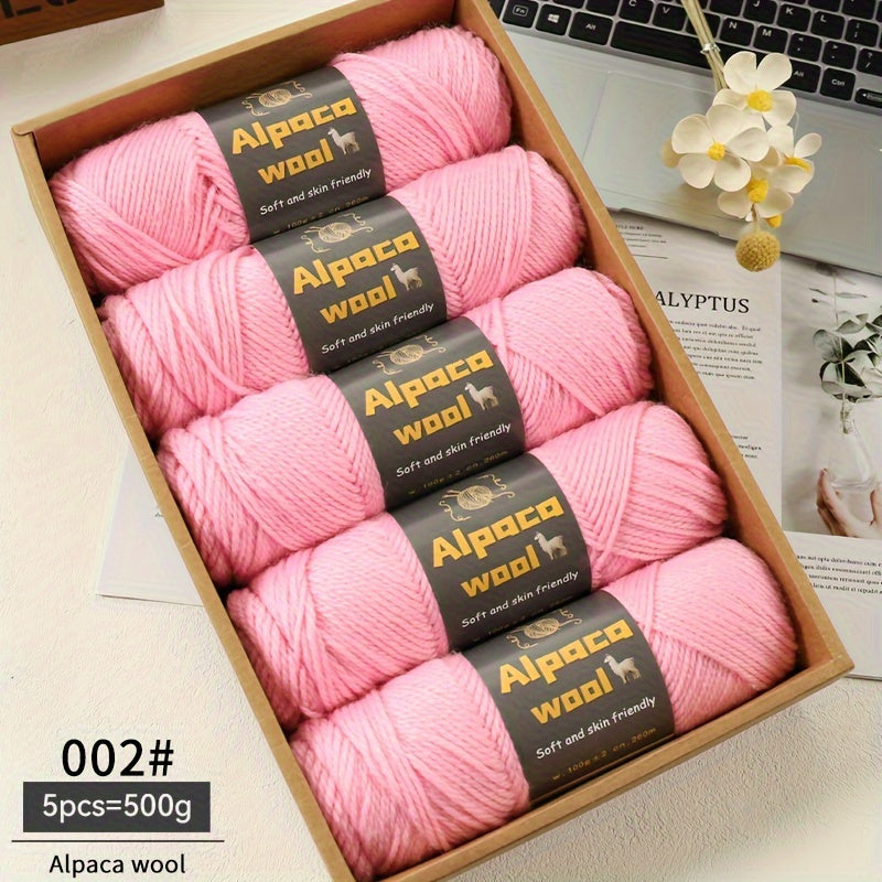 500G Alpaca Wool Yarn, 245 Thick Knitting Needles, Multi-Colored Kit for Autumn and Winter Fashion DIY Projects. Includes Yarn for Sweaters, Cardigans, Scarves, Hats, Gloves, Pants, and