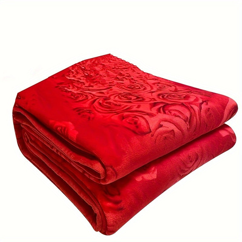 Indulgent Red Flannel Throw Blanket - Plush, Inviting & Snug for Sofa, Bed, Workspace, and On-the-Go - Ideal Winter Present