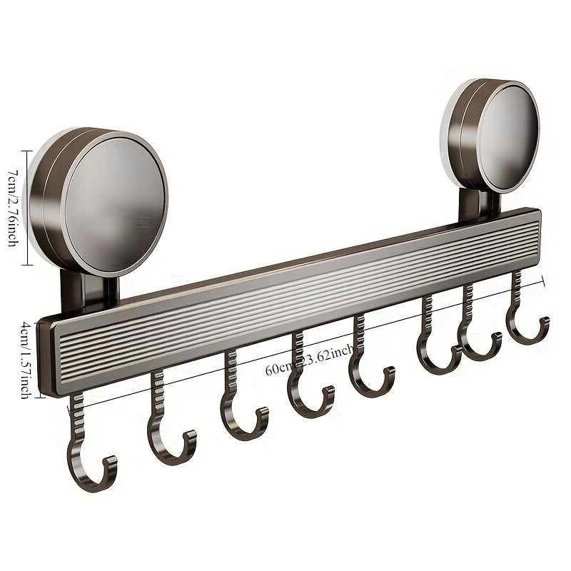 Convenient Suction Cup Kitchen Organizer - No-Drill Storage Rack for Utensils, Made of Strong Metal, Ideal for Spoons & Spatulas