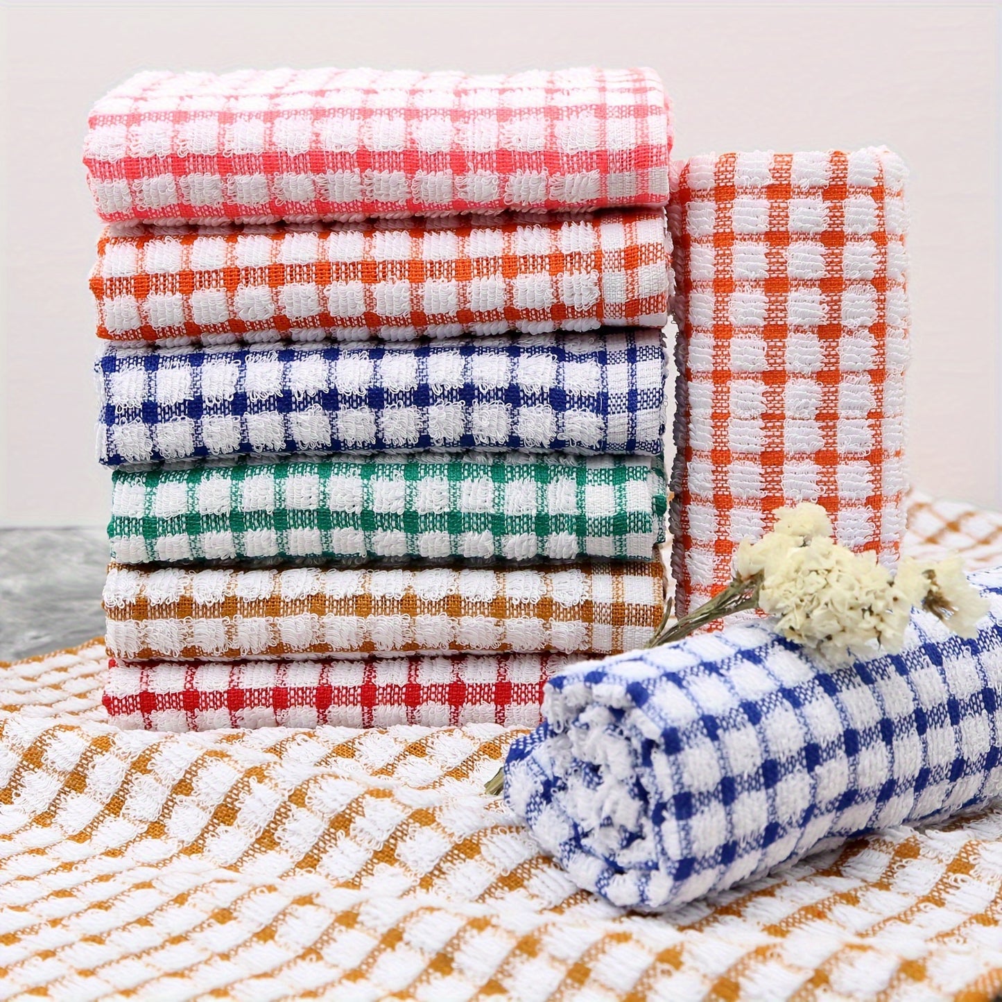 5/10-Pack of 100% Cotton Dish Cloths, Super Absorbent Hand Wash Only Kitchen Towels with Space Theme, Reusable Cleaning Cloths for Dishes and Countertops