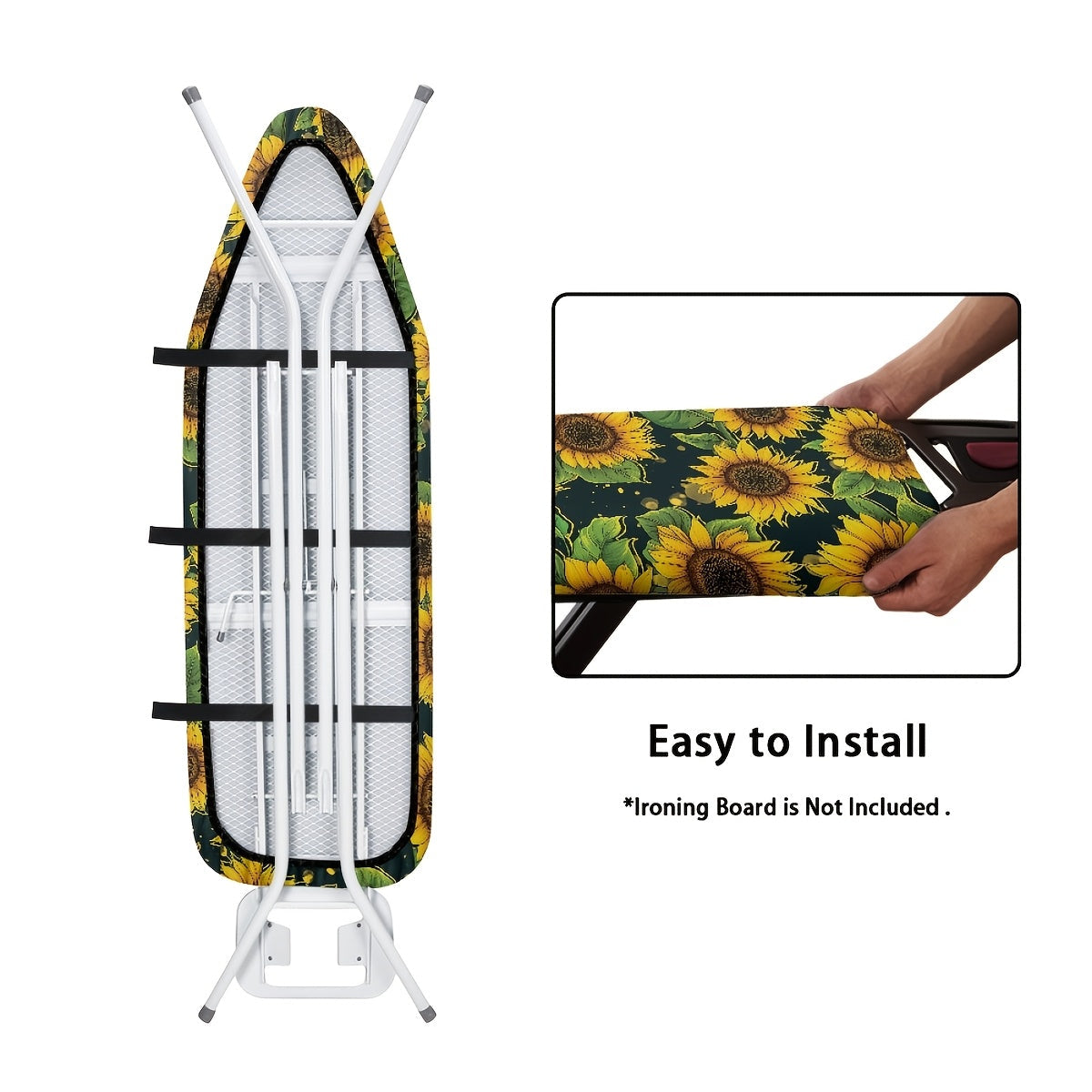 Elevate your ironing experience with the Yak Sunflower Ironing Board Cover & Pad. This cover features thick padding and measures 38.1x137.16 cm, with an elastic edge for a secure fit. Stain-resistant and protective, this cover makes the perfect birthday