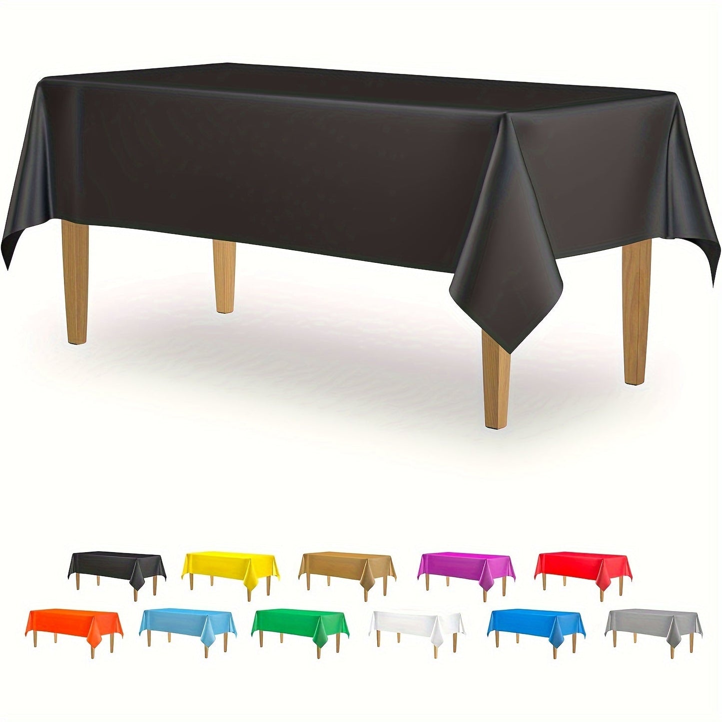 Essential for weddings and parties, this rectangular disposable plastic tablecloth is made of durable PEVA material. Measuring 137.16x274.32cm, it is waterproof and suitable for a variety of occasions, including birthdays, celebrations, and even bathroom