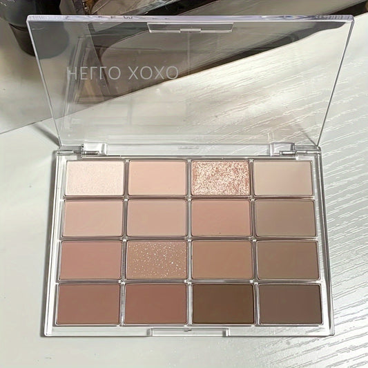 16-color Matte Eyeshadow Palette in Brown Nude Pink Tone for Daily Makeup