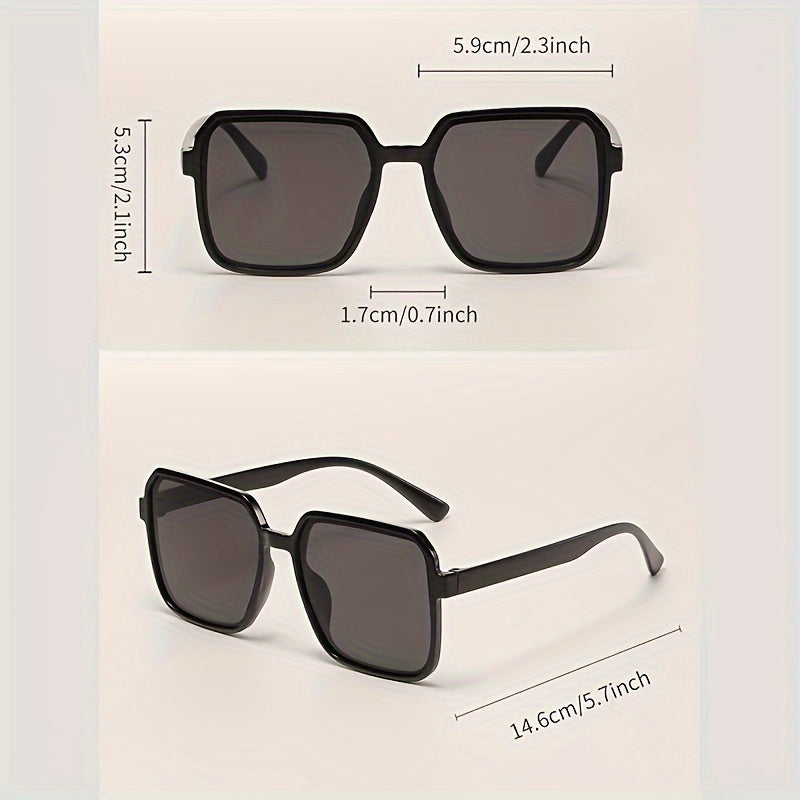 3 chic square fashion glasses for women with anti-glare, fashionable plastic frame and lens, square style.