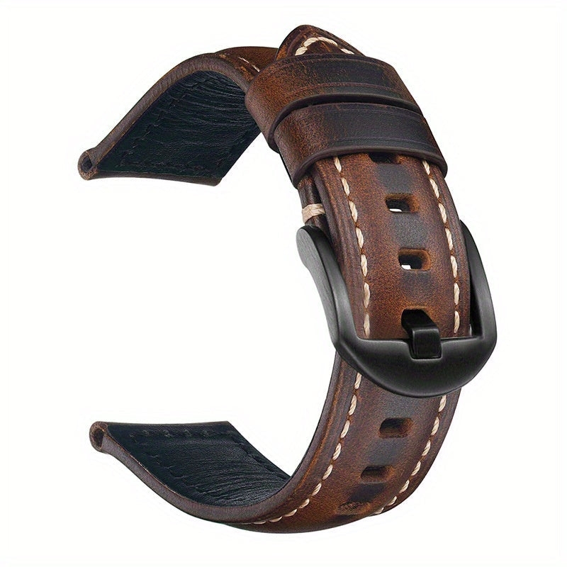 1 piece of Genuine Leather Cowhide Watch Strap, Waterproof and suitable for FT12/Apple Watch/Samsung. Perfect gift choice.