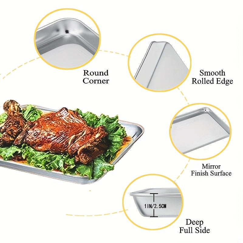 Essential Kitchen Set: Stainless Steel Baking Sheet and Cooling Rack - Safe for Dishwasher, Non-Toxic, Perfect for Compact Ovens - Great for Baking Cookies, Meats, Vegetables, and More