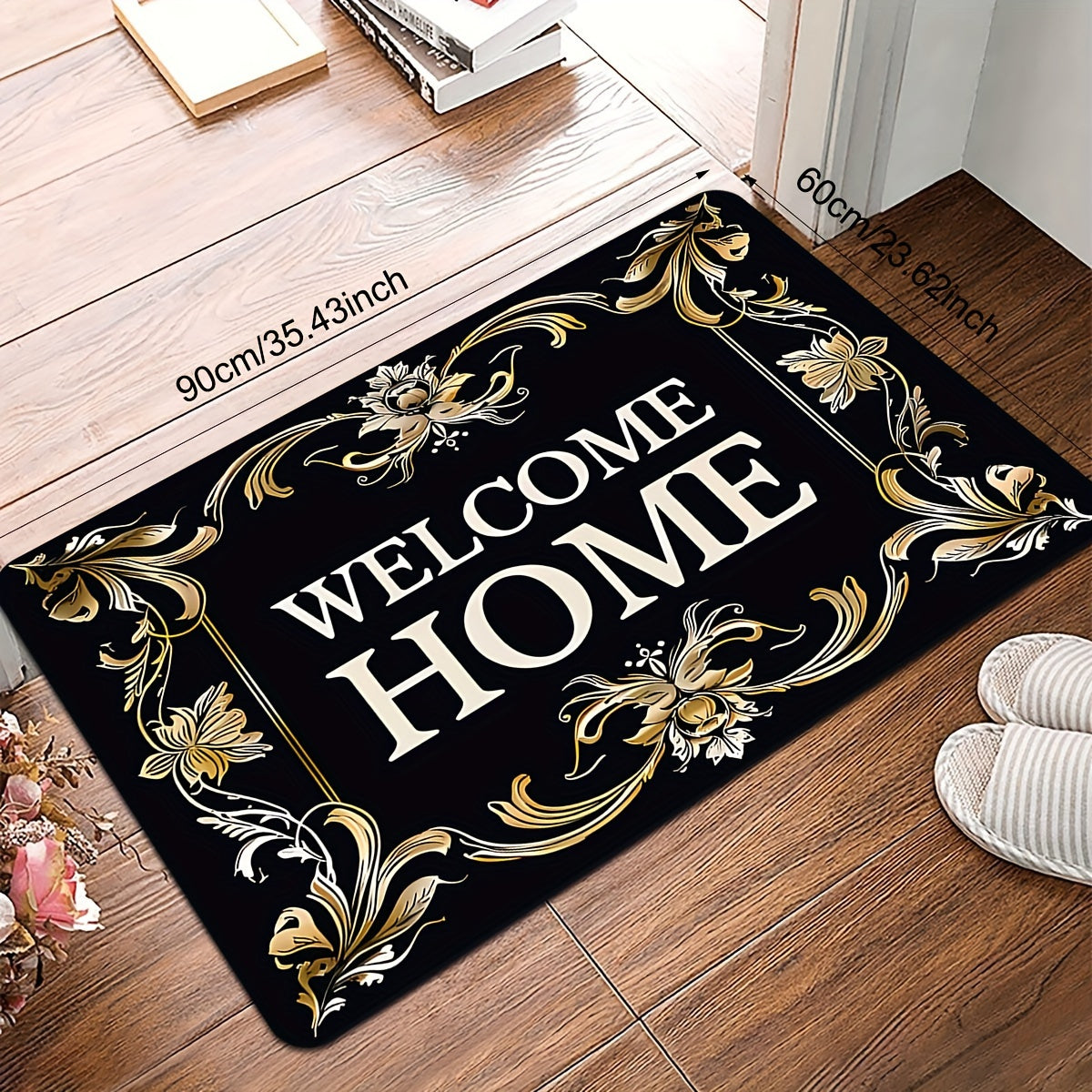 Create a welcoming atmosphere with our Home Floral Doormat - A durable polyester mat that is non-slip, stain resistant, and perfect for indoor/outdoor use. This lightweight, quick-drying mat is ideal for the kitchen, laundry room, restroom, and more.